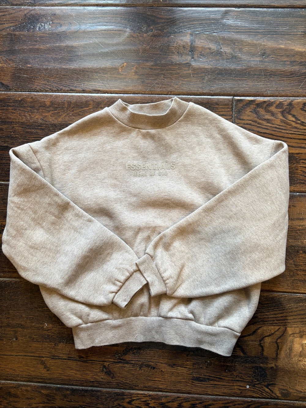 ESSENTIALS Boy’s Crewneck Sweatshirt in Beige/Taupe